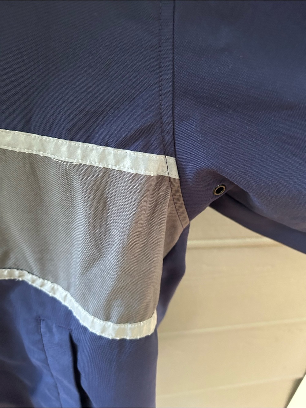 Vintage Y2K JanSport Colorblock Hooded Windbreaker Jacket Navy Gray Size Small - Picture 3 of 3